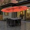 Costway 15FT Twin Patio Double-Sided Umbrella 48 Solar LED Lights Crank Outdoor Wine\Beige\Coffee\Orange\Turquoise